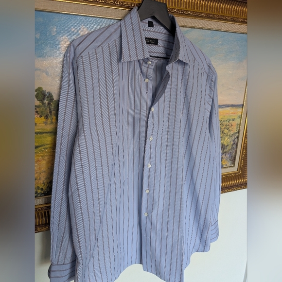 Barneys New York Blue Striped Shirt - Picture 2 of 6